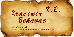 Krasimir Bekavac vizit kartica